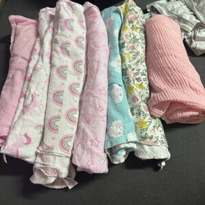 Multicolored BabyGirl Swaddles & Receiving Blankets!